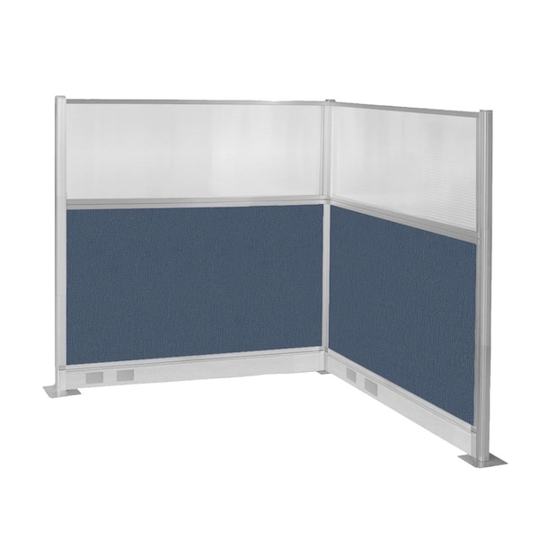 Versare Pre-Configured Hush Panel Electric Cubicle (L Shape) 6' x 4' w/ Window Ocean Fabric 1859416 - main